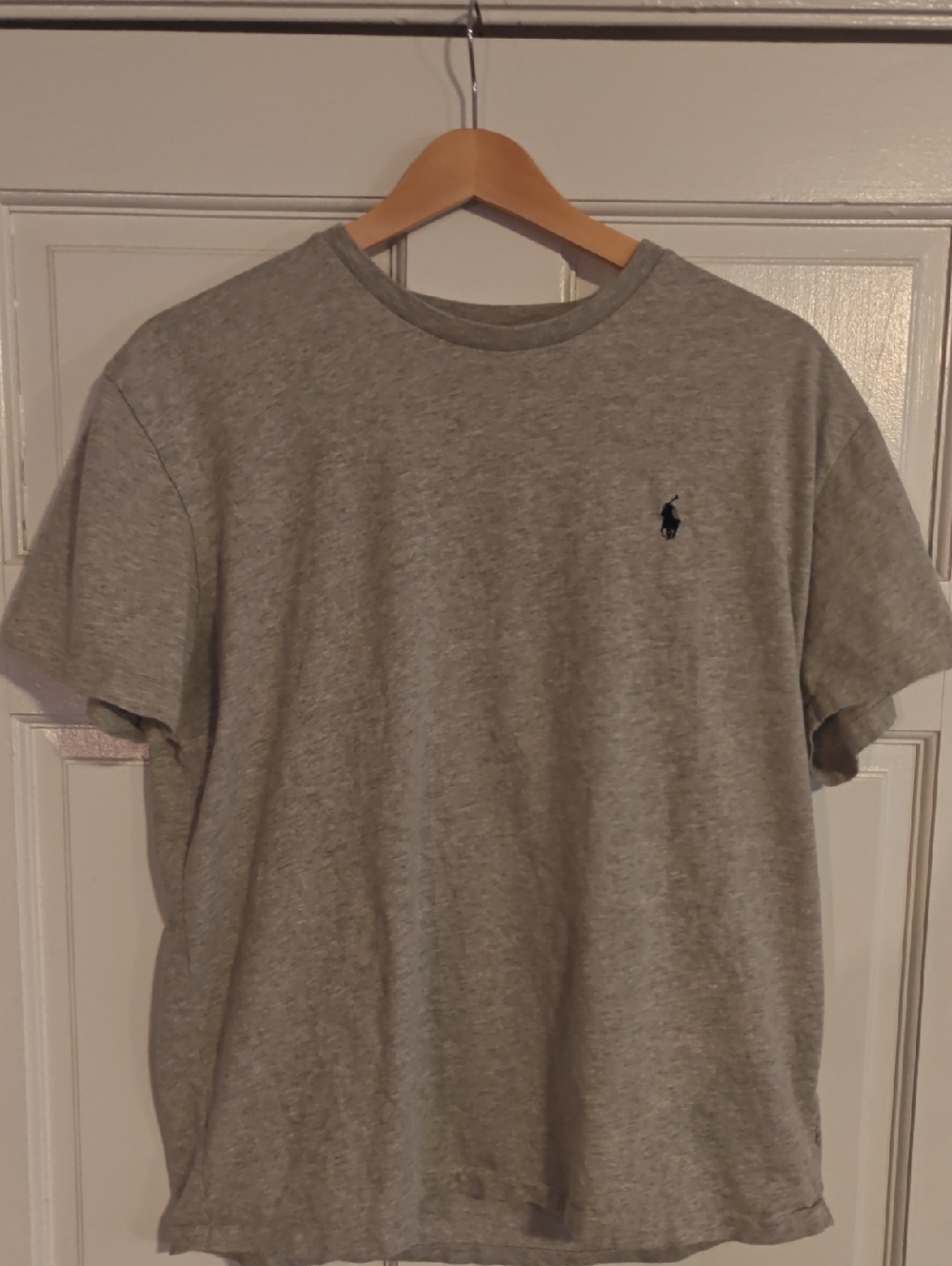 Ralph Lauren Short-Sleeve Crewneck T-Shirt - Light Gray with Navy Pony